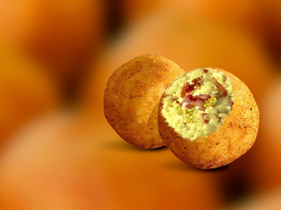 Arancine with Pistachio and Speck